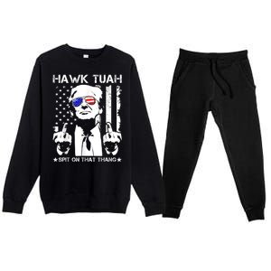 Hawk Tush Spit On That Thang Viral Election Parody Premium Crewneck Sweatsuit Set