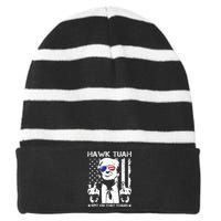 Hawk Tush Spit On That Thang Viral Election Parody Striped Beanie with Solid Band