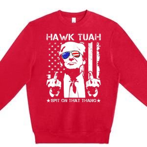 Hawk Tush Spit On That Thang Viral Election Parody Premium Crewneck Sweatshirt