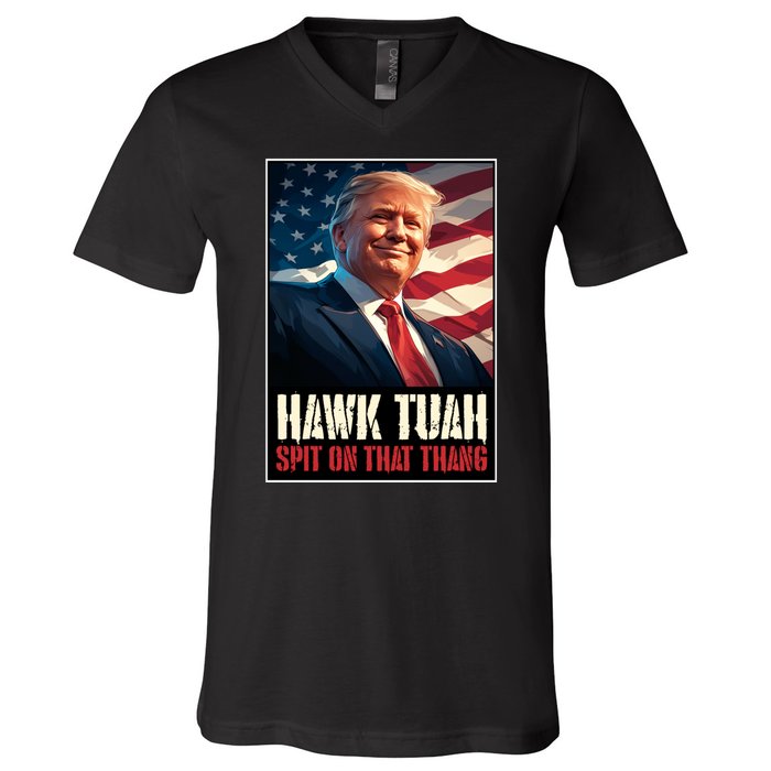 Hawk Tush Spit On That Thang Viral Election Parody V-Neck T-Shirt