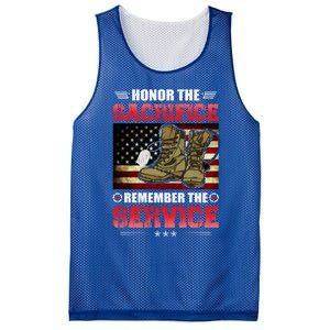 Honor The Sacrifice Remember The Service Veteran Great Gift Mesh Reversible Basketball Jersey Tank