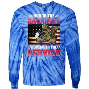 Honor The Sacrifice Remember The Service Veteran Great Gift Tie-Dye Long Sleeve Shirt