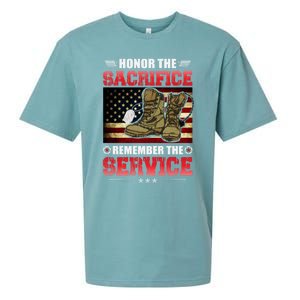 Honor The Sacrifice Remember The Service Veteran Great Gift Sueded Cloud Jersey T-Shirt