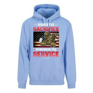 Honor The Sacrifice Remember The Service Veteran Great Gift Unisex Surf Hoodie