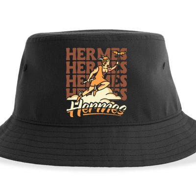 Hermes The Swiftfooted Greek God Of Commerce & Messages Sustainable Bucket Hat