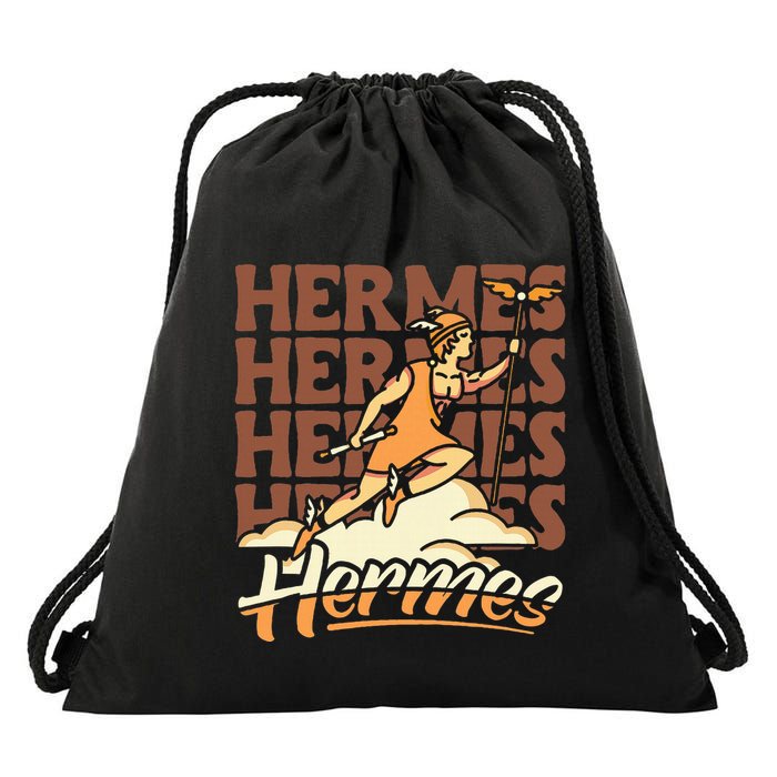 Hermes The Swiftfooted Greek God Of Commerce & Messages Drawstring Bag