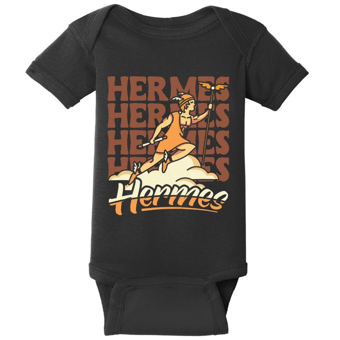 Hermes The Swiftfooted Greek God Of Commerce & Messages Baby Bodysuit