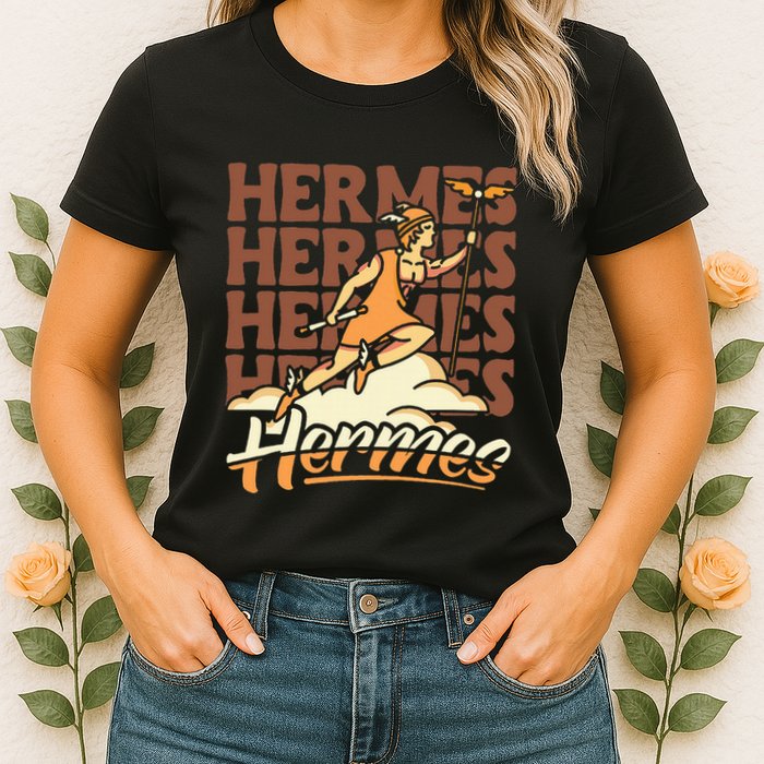 Hermes The Swiftfooted Greek God Of Commerce & Messages Womens T-Shirt