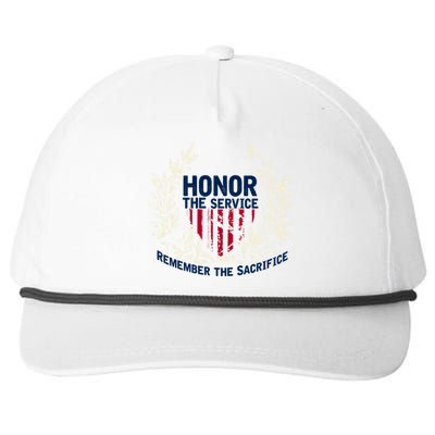 Honor The Service Remember The Sacrifice Gift Snapback Five-Panel Rope Hat