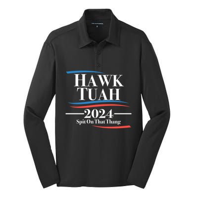 Hawk Tush Spit On That Thing Viral Election Parody Silk Touch Performance Long Sleeve Polo