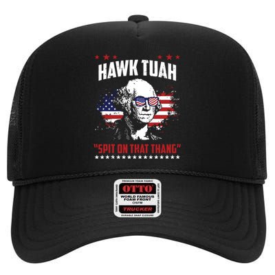 Hawk Tush Spit On That Thing Funny High Crown Mesh Back Trucker Hat