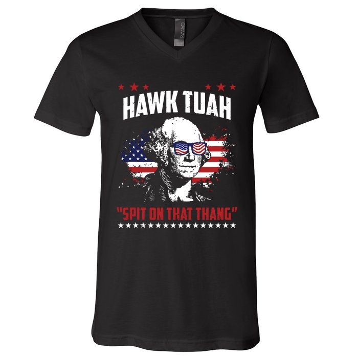 Hawk Tush Spit On That Thing Funny V-Neck T-Shirt