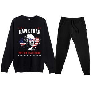 Hawk Tush Spit On That Thing Funny Premium Crewneck Sweatsuit Set