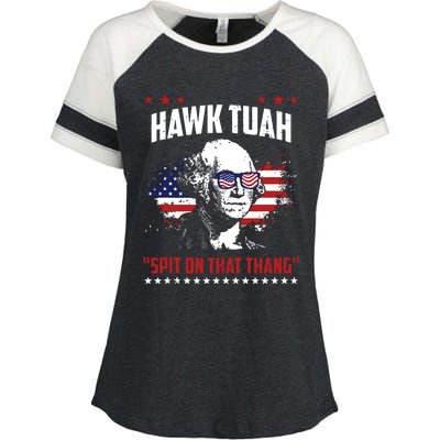 Hawk Tush Spit On That Thing Funny Enza Ladies Jersey Colorblock Tee