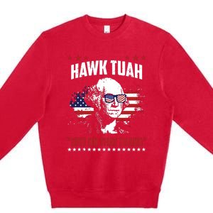 Hawk Tush Spit On That Thing Funny Premium Crewneck Sweatshirt