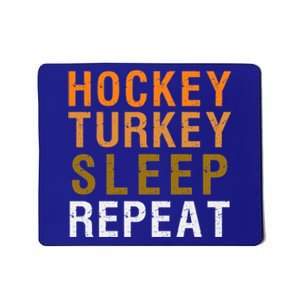 Hockey Turkey Sleep Repeat Nap Funny Thanksgiving Gift Mousepad