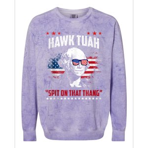 Hawk Tush Spit On That Thing Funny Colorblast Crewneck Sweatshirt