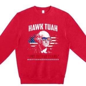 Hawk Tush Spit On That Thing Funny Premium Crewneck Sweatshirt