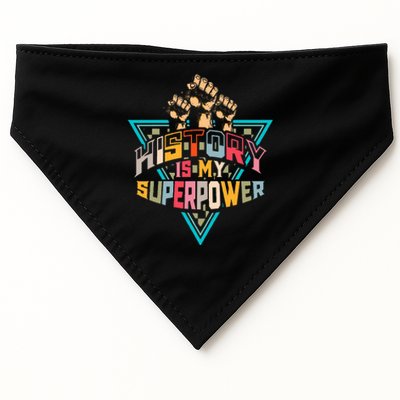 History Teacher Superpower Funny Historian Social Studies USA-Made Doggie Bandana