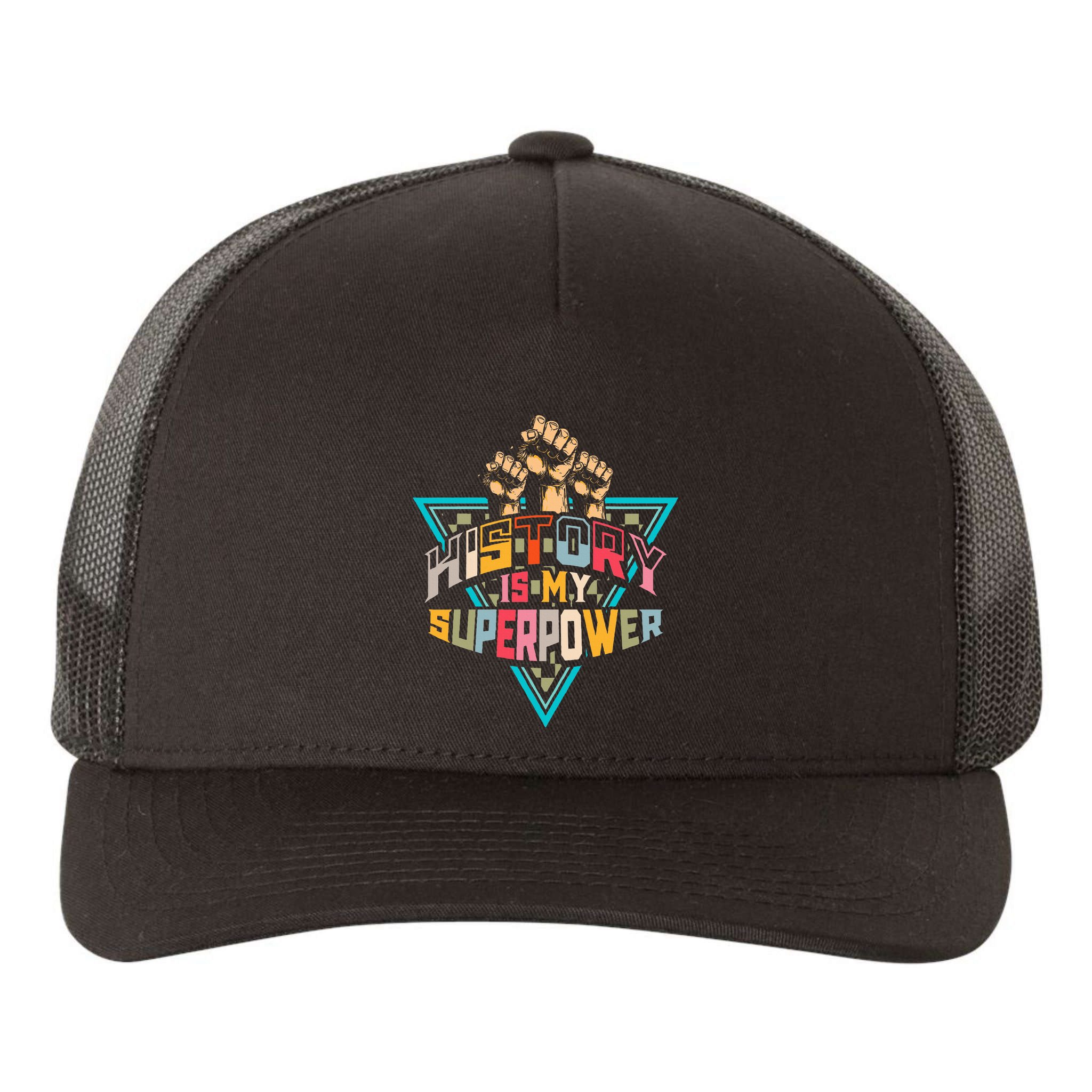 History Teacher Superpower Funny Historian Social Studies Yupoong Adult 5-Panel Trucker Hat