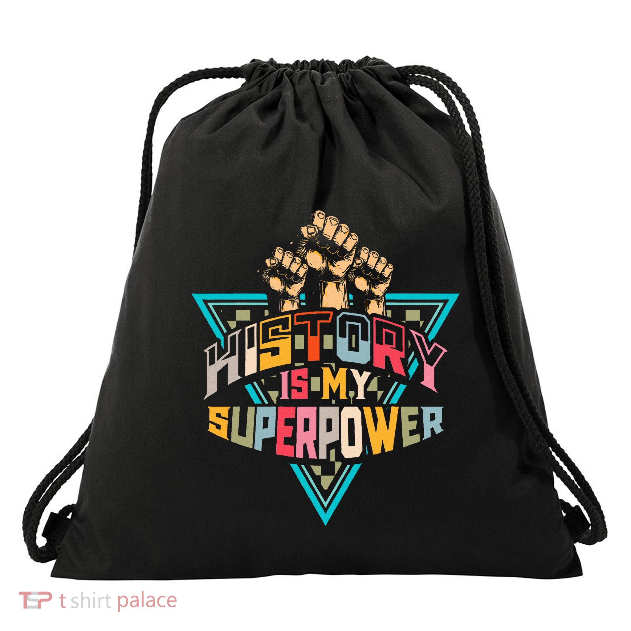 History Teacher Superpower Funny Historian Social Studies Drawstring Bag