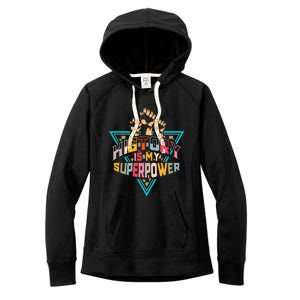 History Teacher Superpower Funny Historian Social Studies Women's Fleece Hoodie