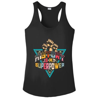 History Teacher Superpower Funny Historian Social Studies Ladies PosiCharge Competitor Racerback Tank