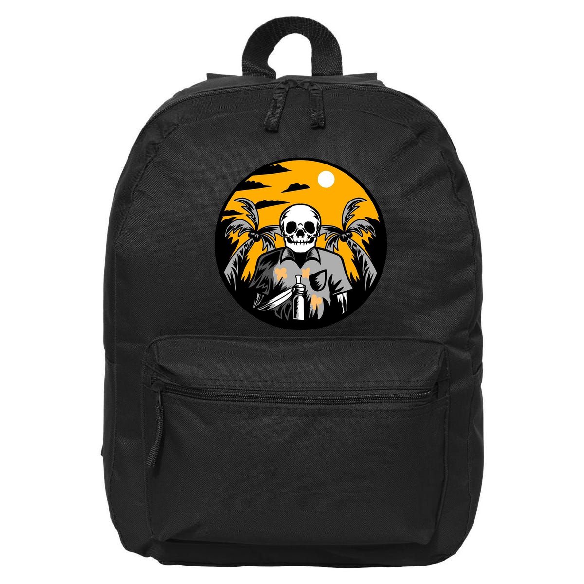 Hawaiian Tropical Skull Skelton Scary Knife 16 in Basic Backpack