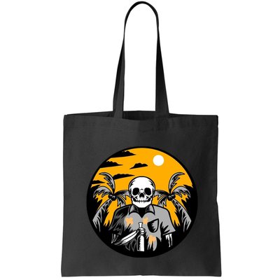 Hawaiian Tropical Skull Skelton Scary Knife Bag