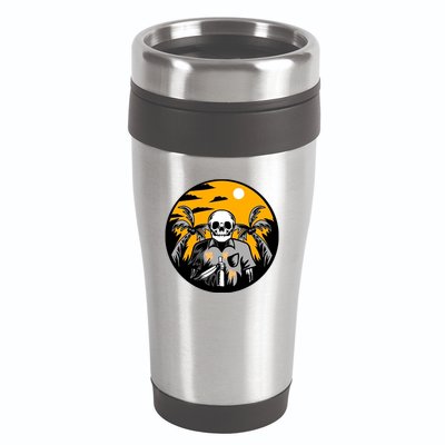 Hawaiian Tropical Skull Skelton Scary Knife 16oz Travel Tumbler