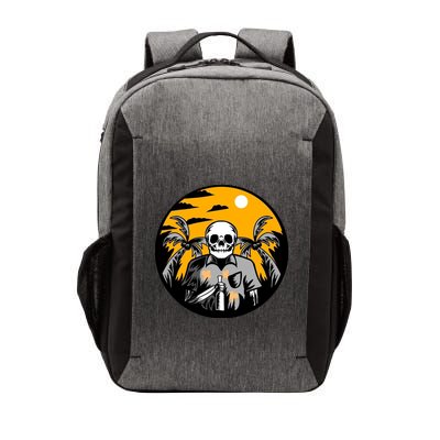Hawaiian Tropical Skull Skelton Scary Knife Vector Backpack