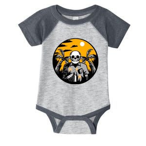 Hawaiian Tropical Skull Skelton Scary Knife Infant Baby Jersey Bodysuit