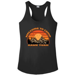 Hawk Tuah Spit On That Thing Retro Welcome To Camp Gift Ladies PosiCharge Competitor Racerback Tank