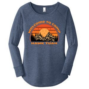 Hawk Tuah Spit On That Thing Retro Welcome To Camp Gift Women's Perfect Tri Tunic Long Sleeve Shirt