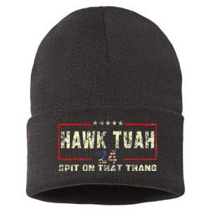 Hawk Tush Spit On That Thing Presidential Candidate Parody Sustainable Knit Beanie