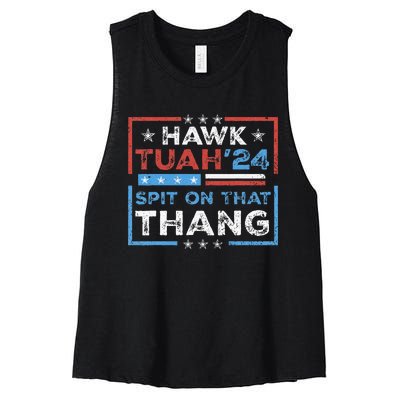 Hawk Tush Spit On That Thing Presidential Candidate Parody Women's Racerback Cropped Tank