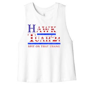 Hawk Tush Spit On That Thing Presidential Candidate Women's Racerback Cropped Tank