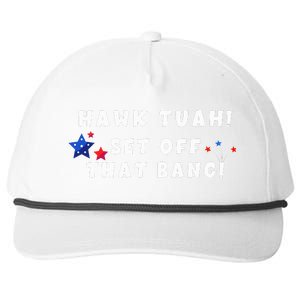 Hawk Tuah Set Off That Bang Funny Viral Video Girl July 4th Snapback Five-Panel Rope Hat