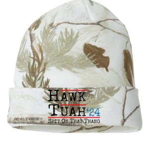 Hawk Tuah Spit On That Thing Presidential Candidate Parody Kati Licensed 12" Camo Beanie