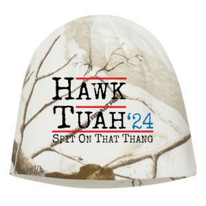 Hawk Tuah Spit On That Thing Presidential Candidate Parody Kati - Camo Knit Beanie