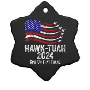 Hawk Tuah Spit On That Thing Presidential Candidate Parody Ceramic Star Ornament