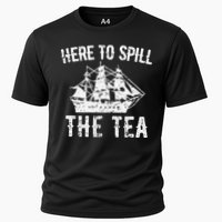 Here To Spill The Tea 4th of July US Patriotic Pride Cooling Performance Crew T-Shirt
