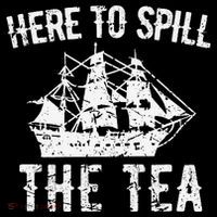 Here To Spill The Tea 4th of July US Patriotic Pride Drawstring Bag