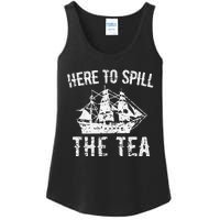 Here To Spill The Tea 4th of July US Patriotic Pride Ladies Essential Tank