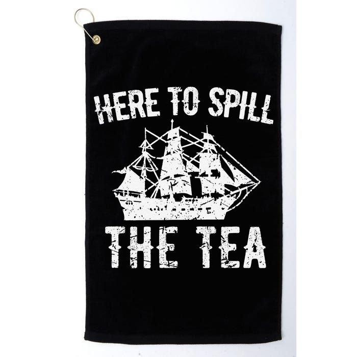 Here To Spill The Tea 4th of July US Patriotic Pride Golf Towel