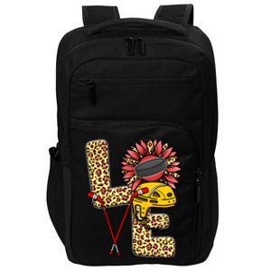 Hockey T Shirts Love Leopard Sunflower Graphic Plus Size Impact Tech Backpack