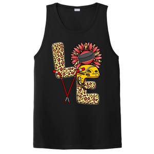 Hockey T Shirts Love Leopard Sunflower Graphic Plus Size PosiCharge Competitor Tank