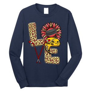 Hockey T Shirts Love Leopard Sunflower Graphic Plus Size Long Sleeve Shirt