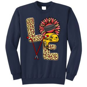 Hockey T Shirts Love Leopard Sunflower Graphic Plus Size Sweatshirt