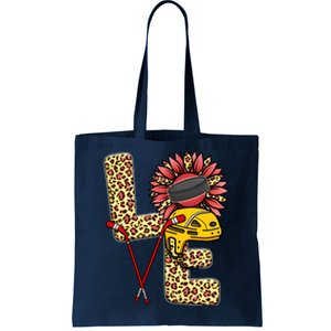 Hockey T Shirts Love Leopard Sunflower Graphic Plus Size Tote Bag